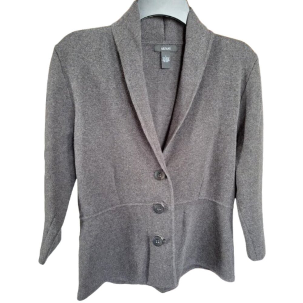Alfani Shawl Collar Cardigan Jacket – Heather Gray Knit – Size L